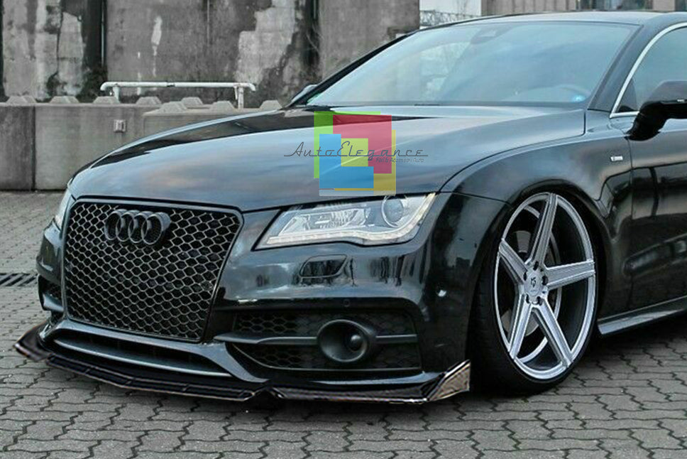 AUDI A7 SLINE S7 SPLITTER PARAURTI ANTERIORE NERO LUCIDO LOOK RS7 AUTOELEGANCERICAMBI