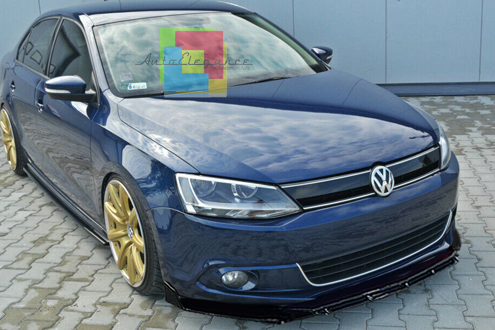 VW JETTA VI MK6 FRONT BUMPER SPLITTER GLOSS BLACK RS LOOK