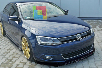 VW JETTA VI MK6 FRONT BUMPER SPLITTER GLOSS BLACK RS LOOK