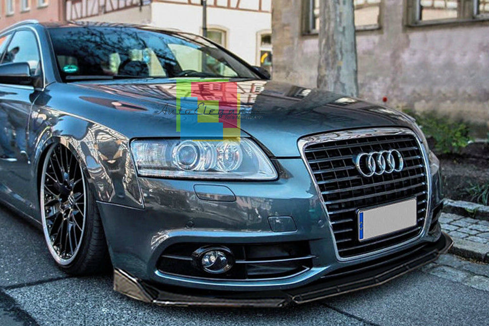 AUDI A6 4F C6 04-11 SPLITTER PARAURTI ANTERIORE NERO LUCIDO LOOK RS AUTOELEGANCERICAMBI
