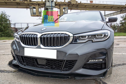 BMW SERIE 3 G20 G21 SPLITTER PARAURTI ANTERIORE NERO LUCIDO LOOK M3 AUTOELEGANCERICAMBI