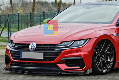 VW ARTEON FRONT BUMPER SPLITTER GLOSS BLACK RS LOOK
