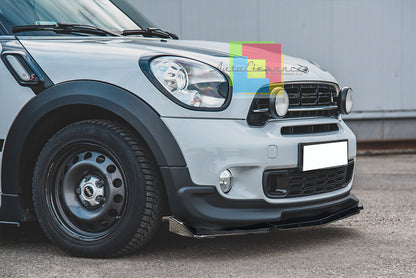 MINI COUNTRYMAN R60 FRONT BUMPER SPLITTER GLOSS BLACK RS LOOK