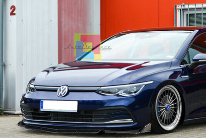 VW GOLF 8 VIII 2019+ FRONT BUMPER SPLITTER GLOSS BLACK RS LOOK
