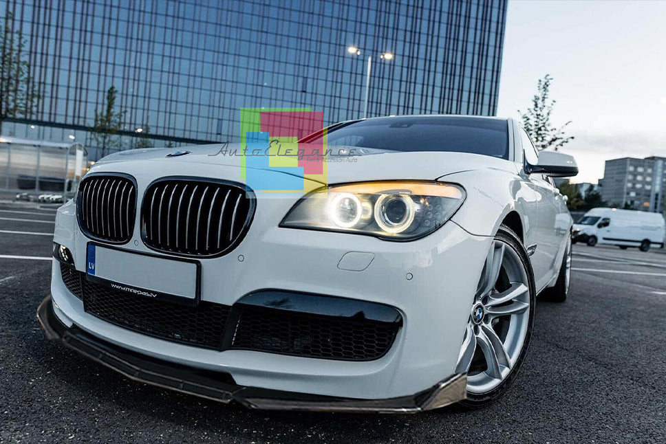 BMW SERIE 7 F01 F02 SPLITTER PARAURTI ANTERIORE NERO LUCIDO LOOK RS AUTOELEGANCERICAMBI