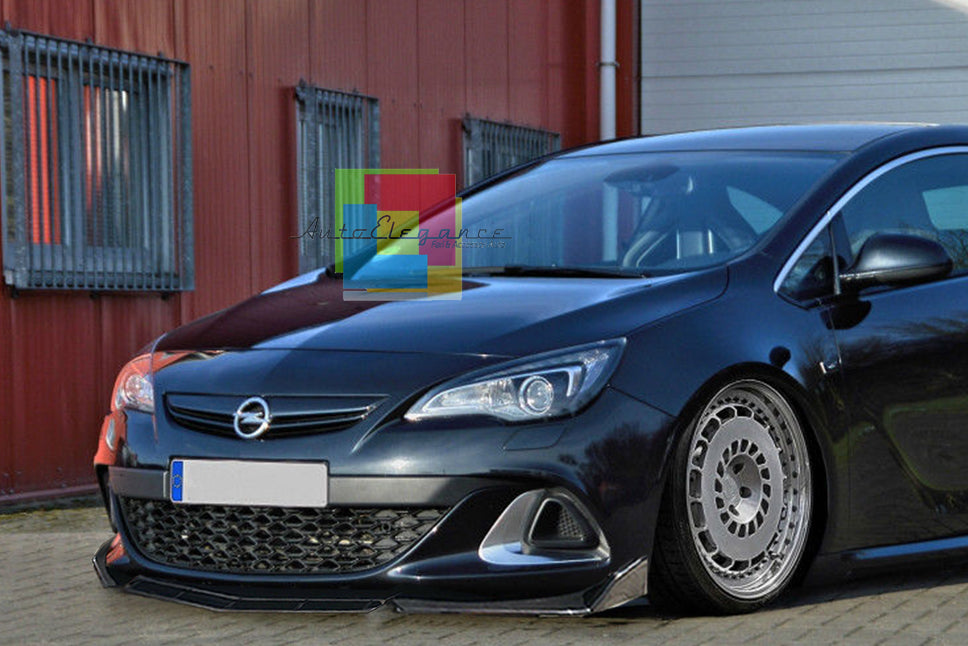 OPEL ASTRA J LIP SPOILER FRONT BUMPER SPORT GLOSS BLACK SPLITTER