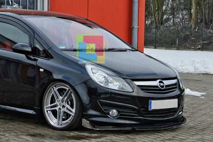 OPEL CORSA D SPLITTER PARAURTI ANTERIORE NERO LUCIDO LOOK RS