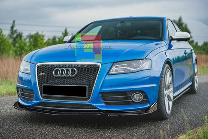 AUDI A4 B8 8K 2008-2012 SPLITTER PARAURTI ANTERIORE NERO LUCIDO LOOK RS AUTOELEGANCERICAMBI