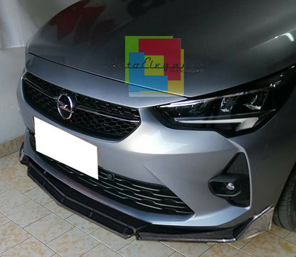 OPEL CORSA F FRONT BUMPER SPLITTER GLOSSY BLACK RS LOOK