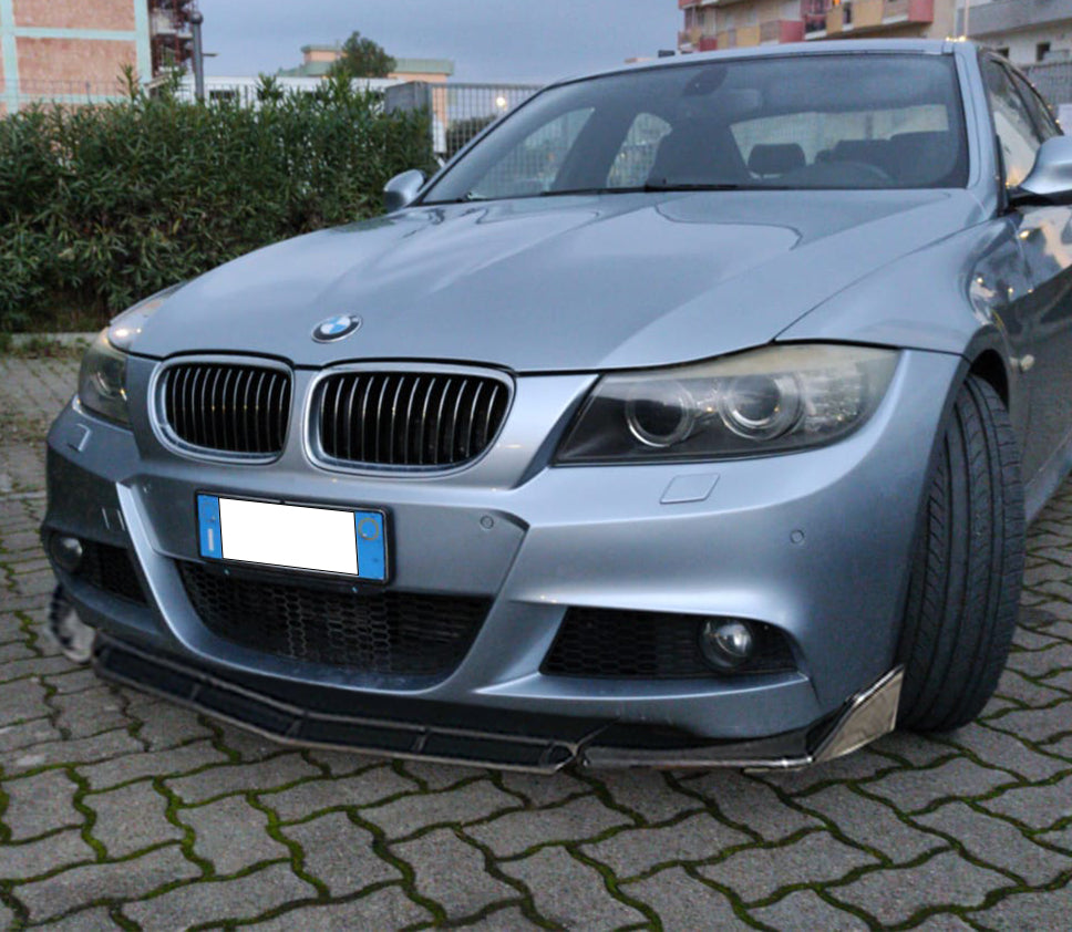 BMW SERIE 3 E90 E91 SPLITTER SOTTO PARAURTI ANTERIORE NERO LUCIDO LOOK M3 AUTOELEGANCERICAMBI