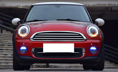 MINI COOPER R56 2006-2010 FARI ANTERIORI NERI ANGEL EYES D1S XENON DI SERIE