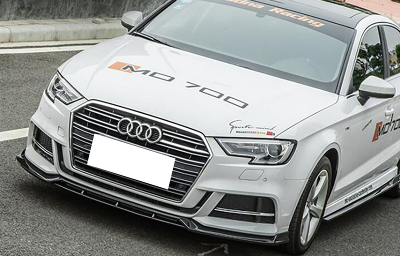 AUDI A3 8V 2017+ BUMPER SPLITTER ABS GLOSSY BLACK RS3 S3 DESIGN