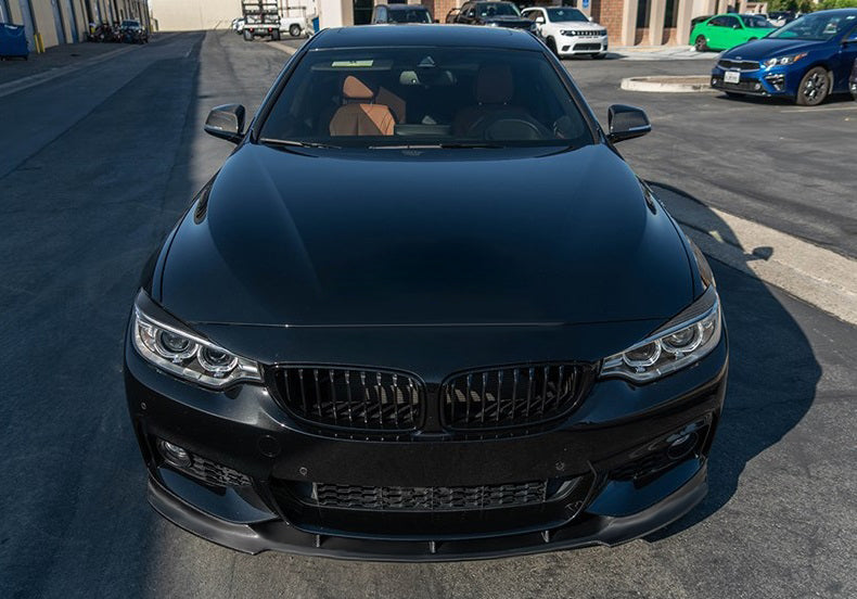 BMW 4 SERIES F32 F33 F36 FRONT UNDER BUMPER SPLITTER M SPORT GLOSSY BLACK