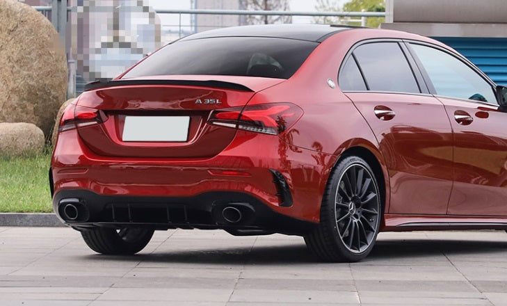 MERCEDES A-CLASS W177 SEDAN 2018+ AMG DESIGN BONNET SPOILER IN BLACK ABS