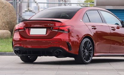 MERCEDES A-CLASS W177 SEDAN 2018+ AMG DESIGN BONNET SPOILER IN BLACK ABS