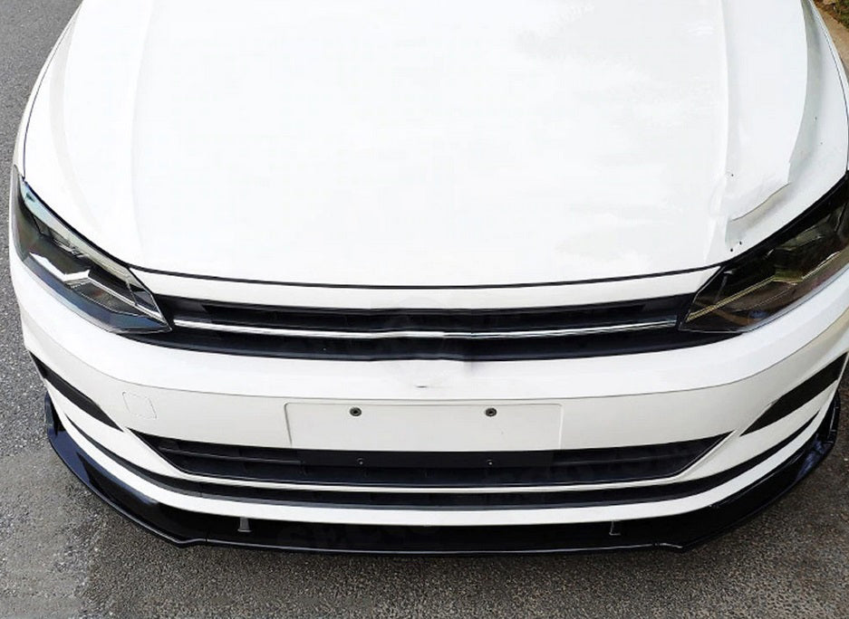 VW POLO AW1 2017+ FRONT BUMPER SPOILER ABS BLACK SPLITTER BLADE 3PCS