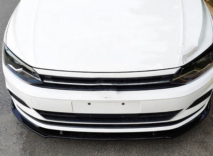 VW POLO AW1 2017+ FRONT BUMPER SPOILER ABS BLACK SPLITTER BLADE 3PCS