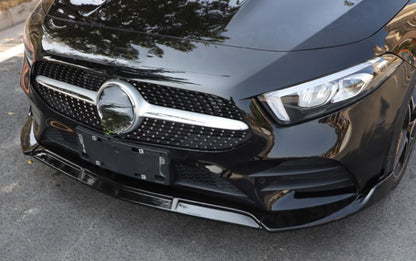 MERCEDES A-CLASS W177 2018+ FRONT BUMPER SPLITTER BLACK AMG A45 BLADE