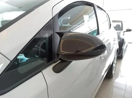 OPEL CORSA D CALOTTE ADESIVE SPECCHI SPECCHIETTI RETROVISORI NERO LUCIDO