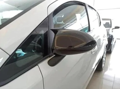 OPEL CORSA D CALOTTE ADESIVE SPECCHI SPECCHIETTI RETROVISORI NERO LUCIDO