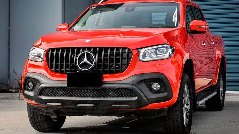 MERCEDES CLASSE X W470 2017+ GRIGLIA ANTERIORE MASCHERINA PROFILI NERI AMG LOOK