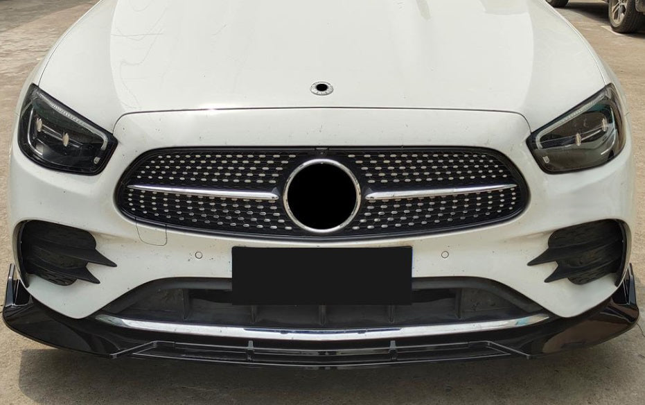 SPLITTER MERCEDES E W213 S213 2021+ GLOSSY BLACK UNDER BUMPER ABS GLOSSY BLACK