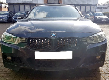 CALANDRA BMW SERIE 3 F30 F31 GRIGLIA ANTERIORE NERA / CROMATA LOOK M DIAMANTATA AUTOELEGANCERICAMBI