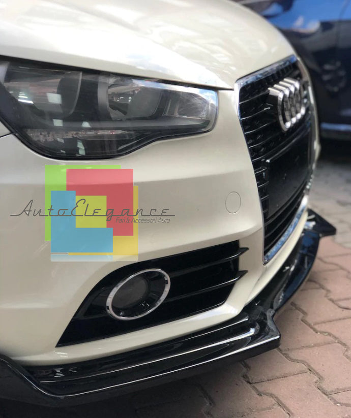 AUDI A1 2010-2016 LAMA SOTTO PARAURTI ANTERIORE ABS LOOK SPORTIVO NERO SPLITTER AUTOELEGANCERICAMBI