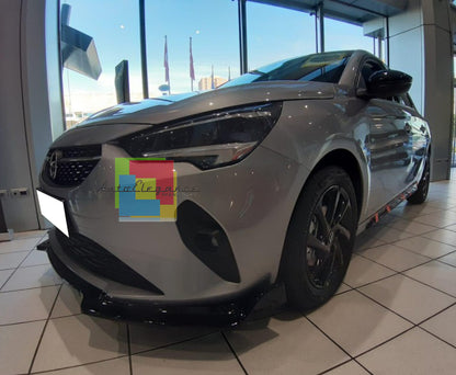 OPEL CORSA F FRONT BUMPER BLADE ABS SPORT LOOK BLACK SPLITTER