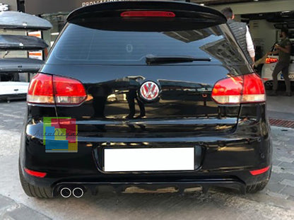 SOTTO PARAURTI POSTERIORE VW GOLF 6 VI 08-12 DIFFUSORE DOPPIO ABS NERO LUCIDO