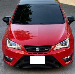 SEAT IBIZA 6J 2008-2016 CALOTTE ADESIVE SPECCHI SPECCHIETTI RETROVISORI NERO LUCIDO