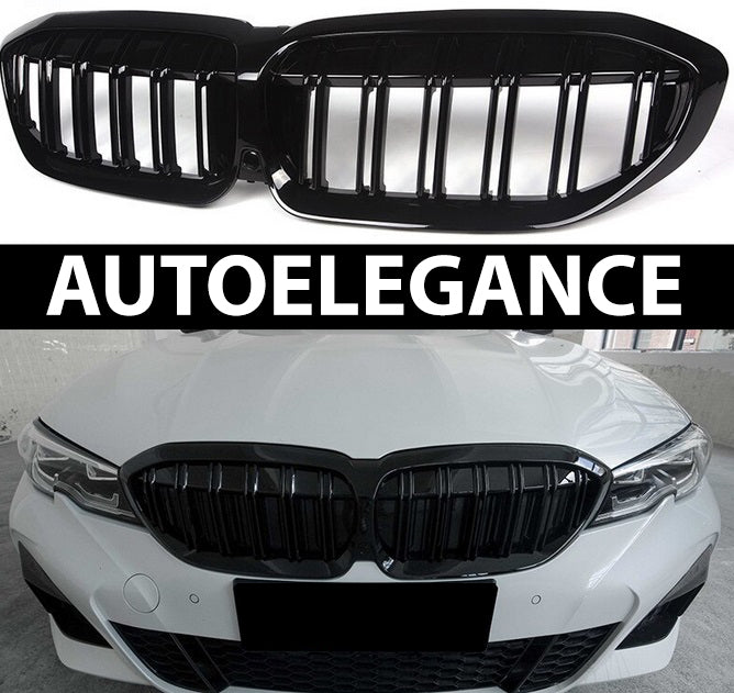 BMW SERIE 3 G20 G21 2018+ MACHERINE NERE DOPPIA STRISCIA LOOK M ANTERIORI NERO AUTOELEGANCERICAMBI