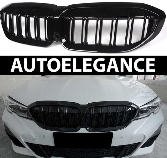 BMW SERIE 3 G20 G21 2018+ MACHERINE NERE DOPPIA STRISCIA LOOK M ANTERIORI NERO AUTOELEGANCERICAMBI