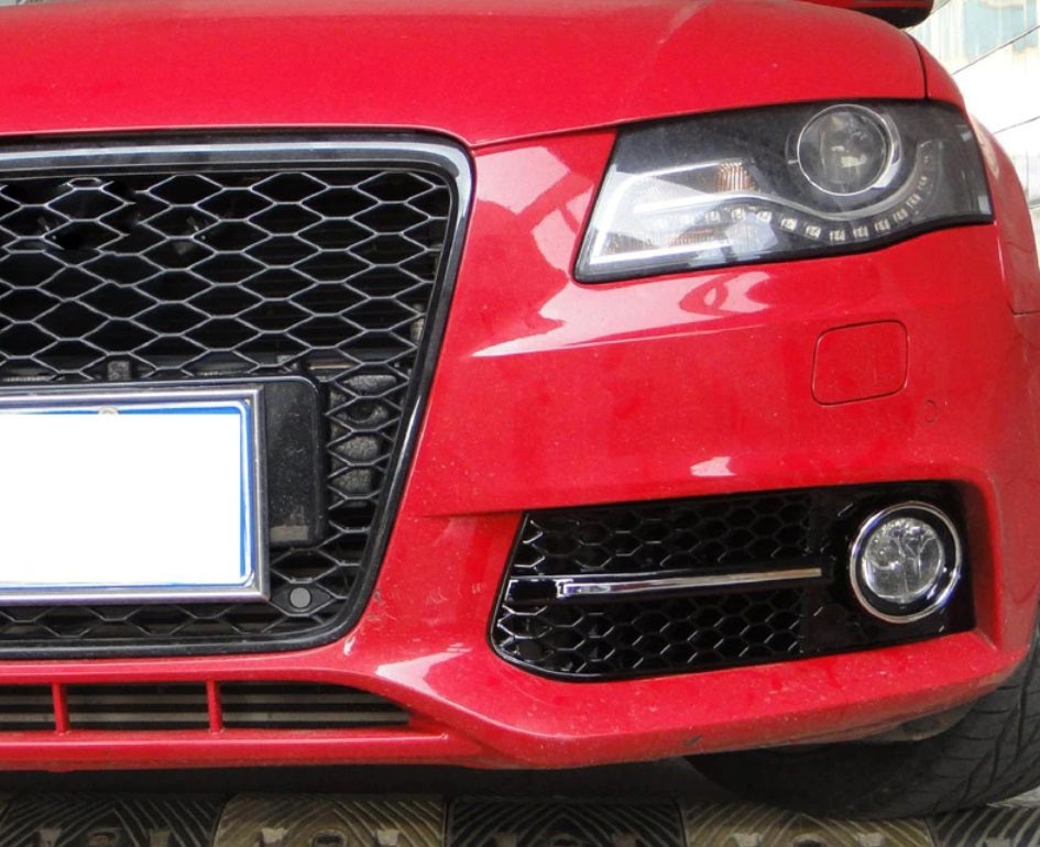 AUDI A4 B8 2008-2012 GRIGLIE FENDINEBBIA NERE DETTAGLI CROMATI DESIGN RS4 S4 AUTOELEGANCERICAMBI