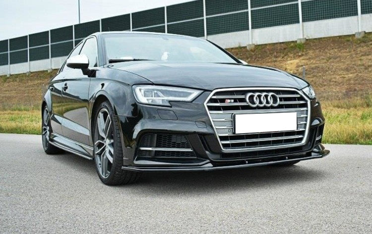AUDI A3 8V 2016-2019 S3 SLINE SPLITTER ANTERIORE SOTTO PARAURTI ABS NERO LUCIDO AUTOELEGANCERICAMBI