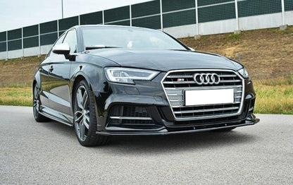 AUDI A3 8V 2016-2019 S3 SLINE SPLITTER ANTERIORE SOTTO PARAURTI ABS NERO LUCIDO AUTOELEGANCERICAMBI