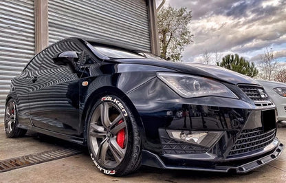 SEAT IBIZA 6J FRONT BUMPER SPLITTER GLOSSY BLACK RS LOOK
