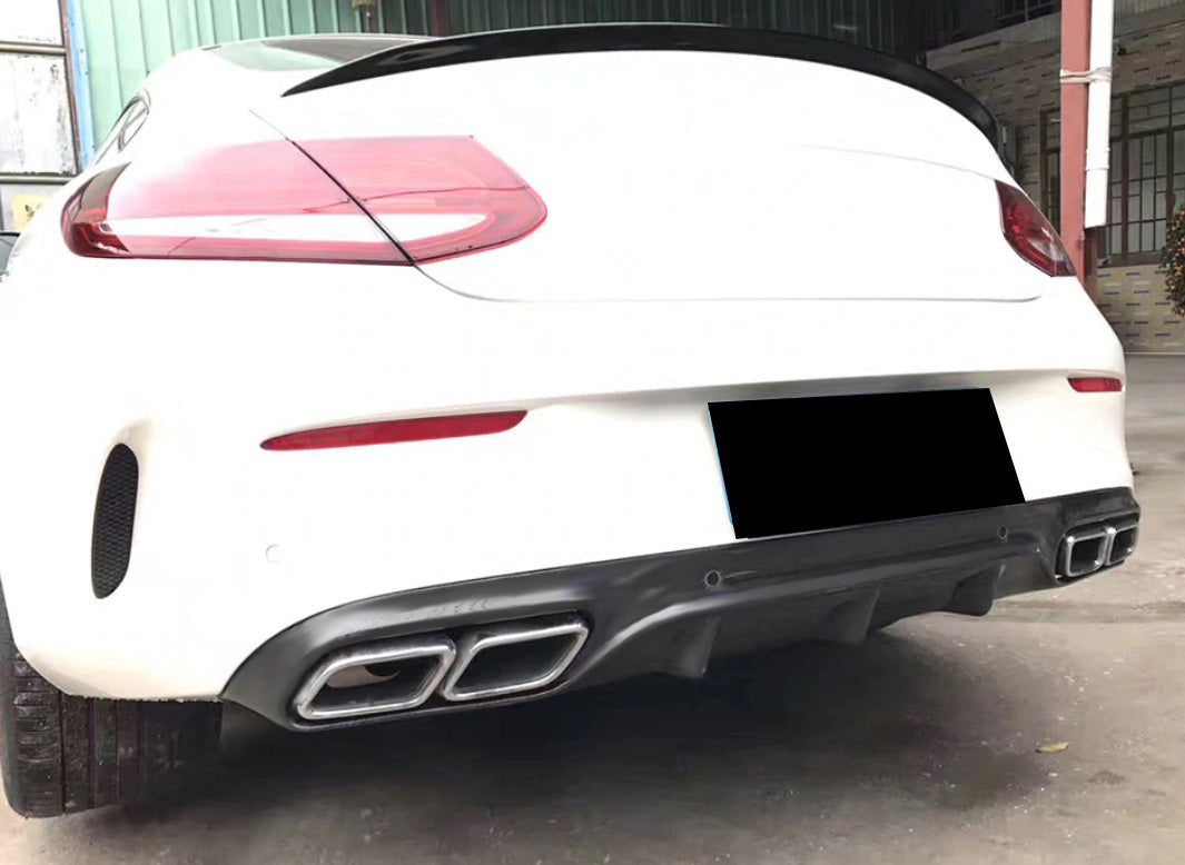 MERCEDES C C205 A205 2014-2019 REAR DIFFUSER ABS AND AMG TIPPER C63 -