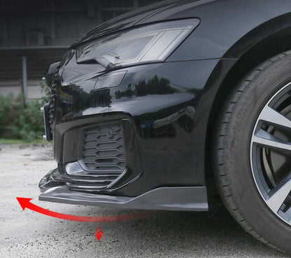 FRONT BUMPER ABS AUDI A6 4A C8 DESIGN RS6 SPLITTER GLOSSY BLACK