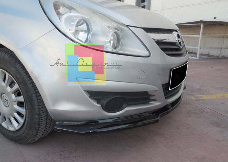 LIP SPOILER UNDER FRONT BUMPER OPEL CORSA D 2006+ ABS BLACK SPLITTER