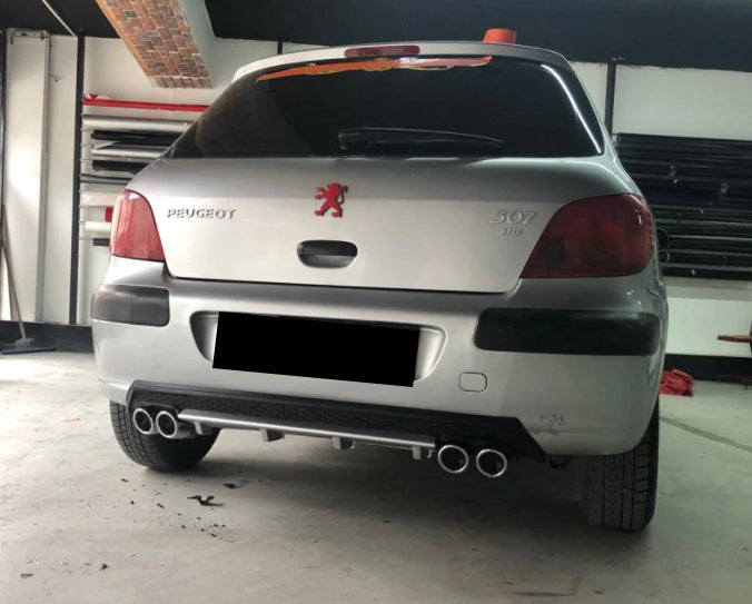 PEUGEOT 307 DIFFUSORE POSTERIORE SOTTO PARAURTI QUATTRO TERMINALI ESTETICO