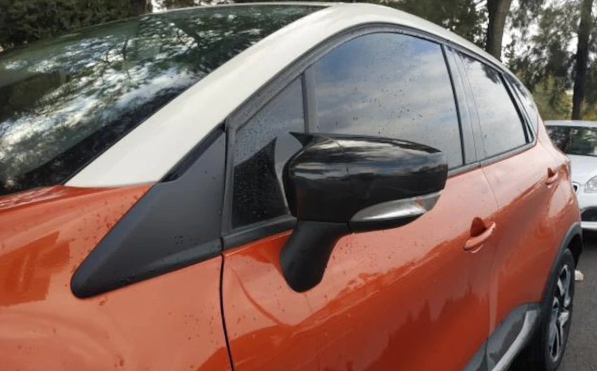 RENAULT CAPTUR CALOTTE ADESIVE SPECCHI SPECCHIETTI RETROVISORI NERO LUCIDO