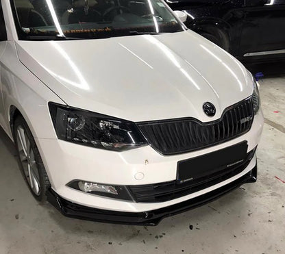 FRONT BUMPER UNDER SKODA FABIA III 2013-2018 SPLITTER GLOSSY BLACK 0247