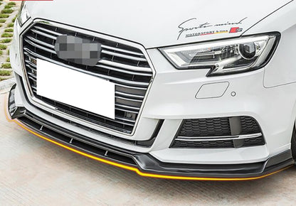 AUDI A3 8V 2017+ BUMPER SPLITTER ABS GLOSSY BLACK RS3 S3 DESIGN