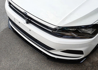VW POLO AW1 2017+ FRONT BUMPER SPOILER ABS BLACK SPLITTER BLADE 3PCS