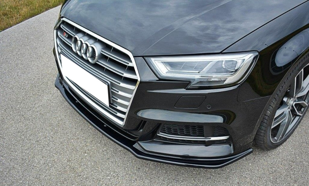 AUDI A3 8V 2016-2019 S3 SLINE SPLITTER ANTERIORE SOTTO PARAURTI ABS NERO LUCIDO AUTOELEGANCERICAMBI
