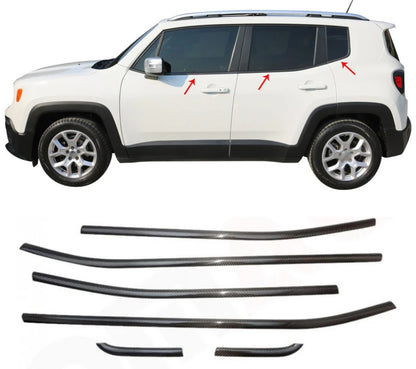 ADHESIVE MOULDS JEEP RENEGADE 2015+ CARBON STEEL WINDOW FRAME