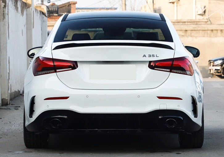 MERCEDES A-CLASS W177 SEDAN 2018+ AMG DESIGN BONNET SPOILER IN BLACK ABS