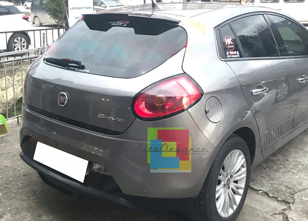 FIAT BRAVO II 2007+ SPOILER POSTERIORE SUL TETTO LOOK SPORT IN ABS NERO LUCIDO