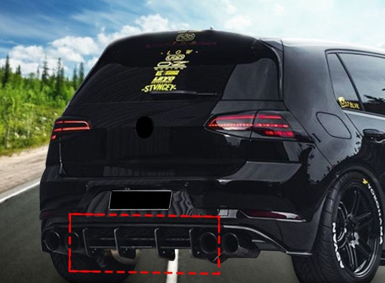 VW GOLF 7.5 2016-2020 REAR BUMPER FLAPS R IN ABS SPOILER